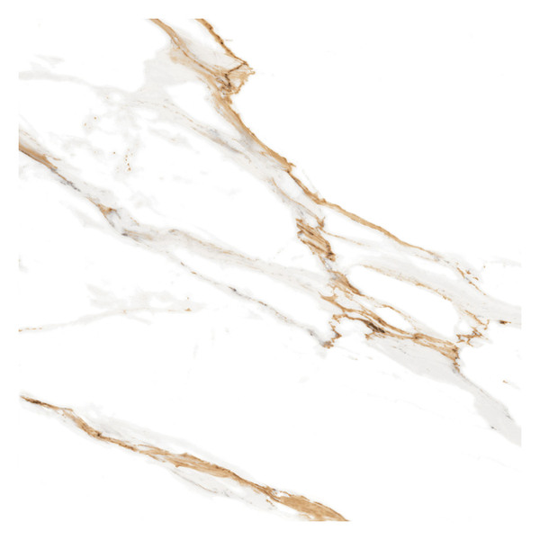 Porcelanato Marmorizado Polido Borda Reta Interno 71x71cm Max Calacata Oro Lux P71252 Artens - Image 2